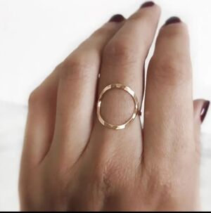 18k Gold Plated Hammered Circle Ring